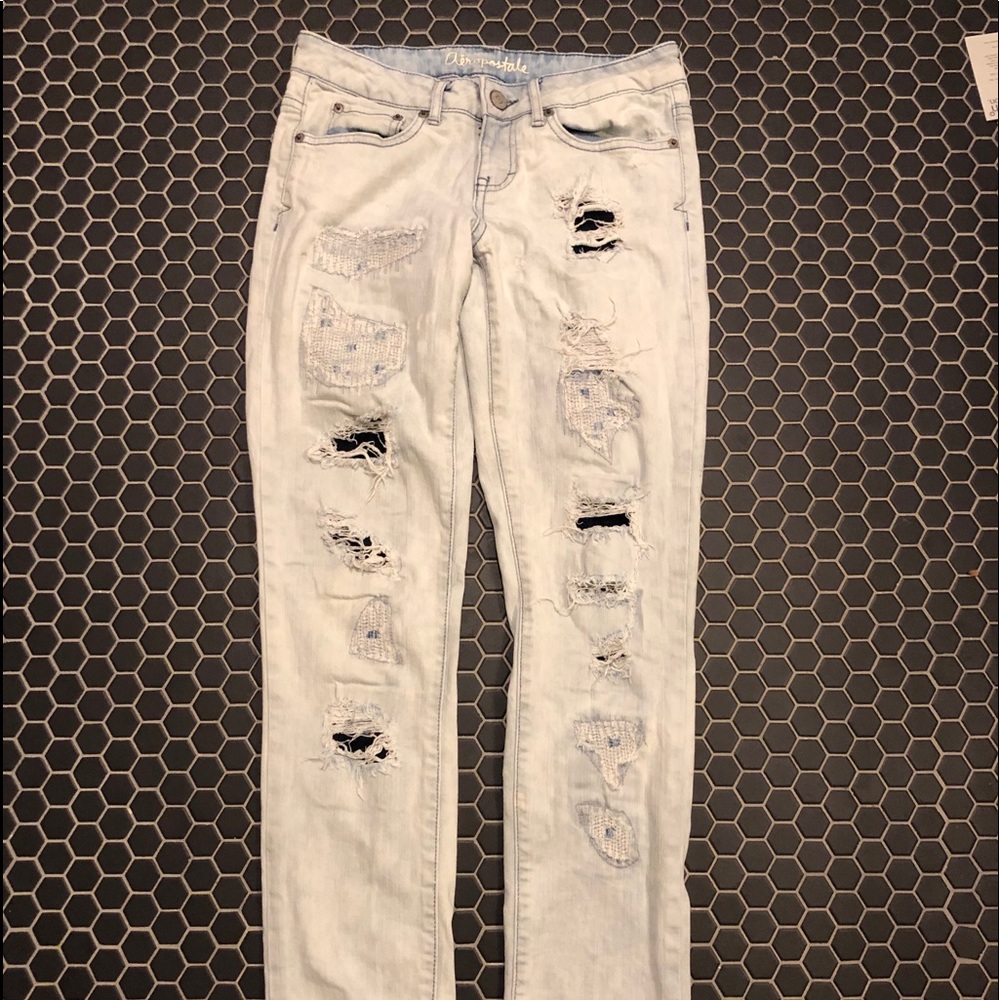 Aeropostale Bayla Skinny Ripped Jeans